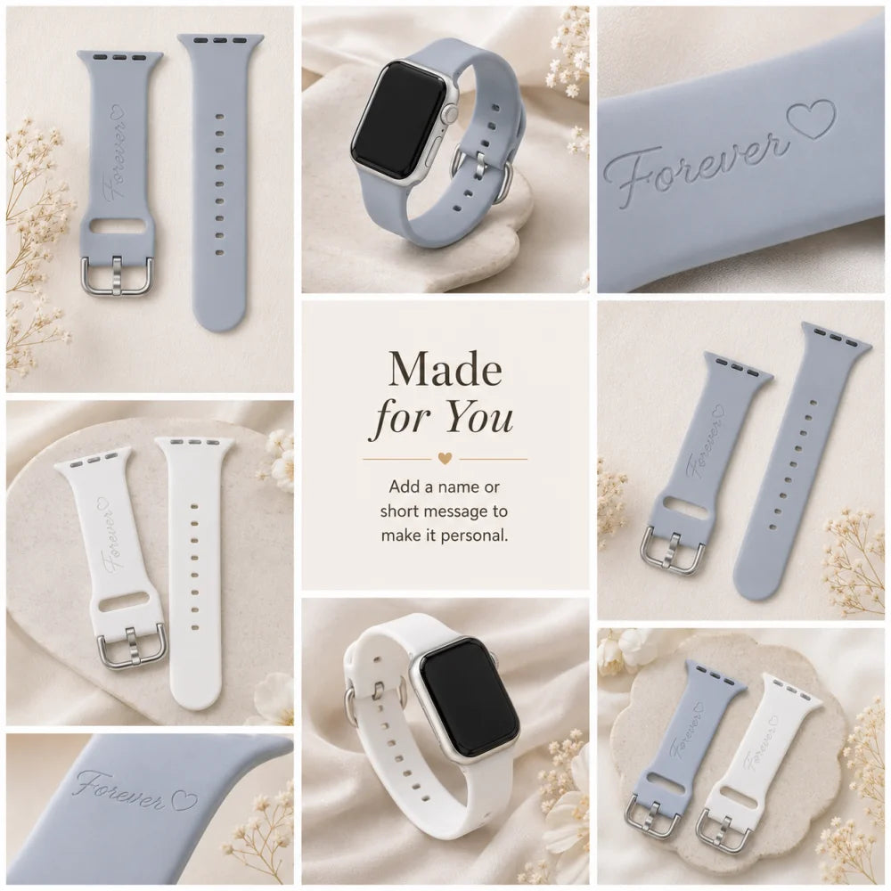 Engraved Name Silicone Band · Apple Watch